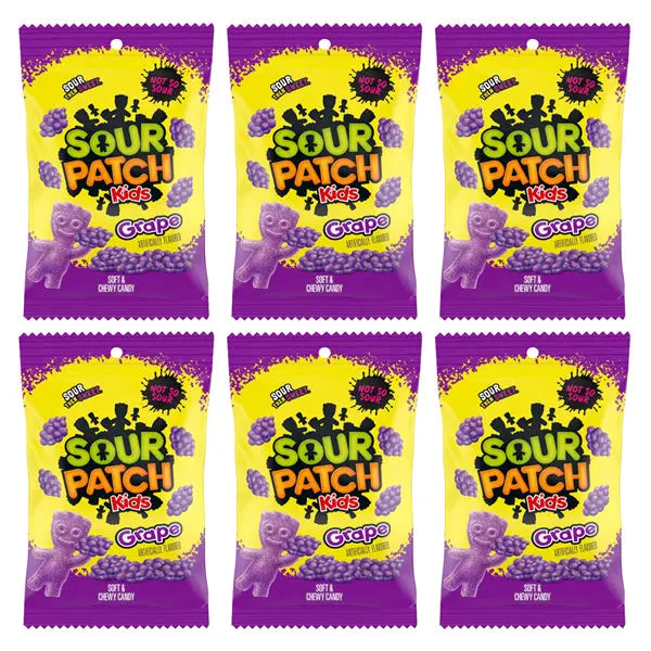 6 Pack - Sour Patch Kids Grape Soft & Chewy Candy, 8.02oz Sour Patch Kids